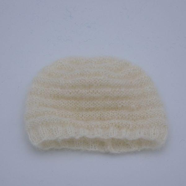 Bonnet laine mohair bébé écru