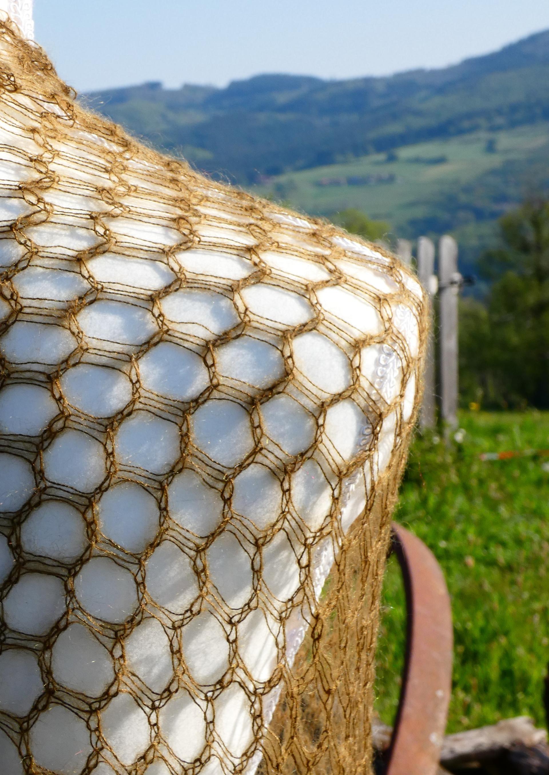 Carré tricot laine mohair bronze 4