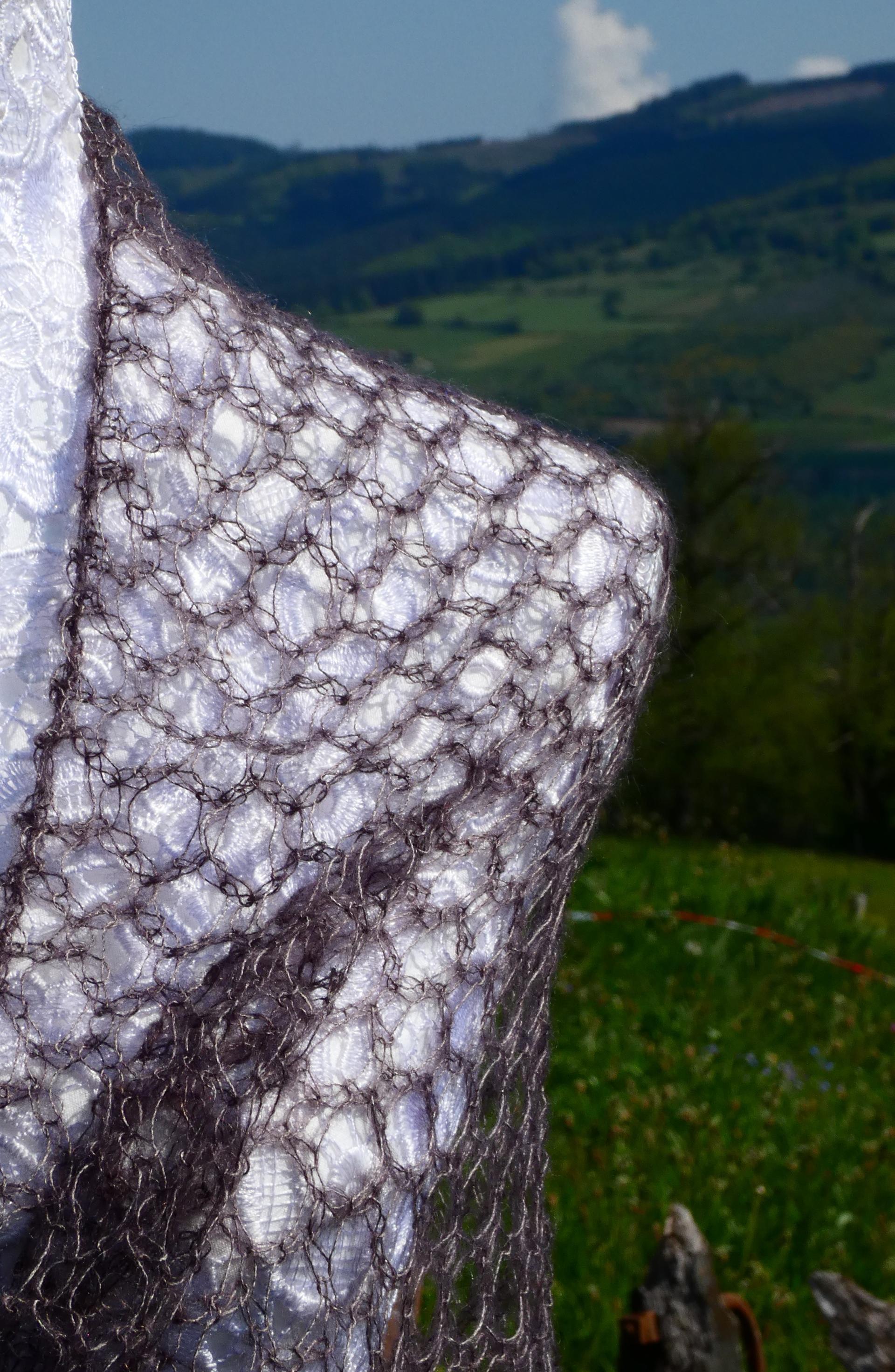 Carré tricot laine mohair chevêche 3