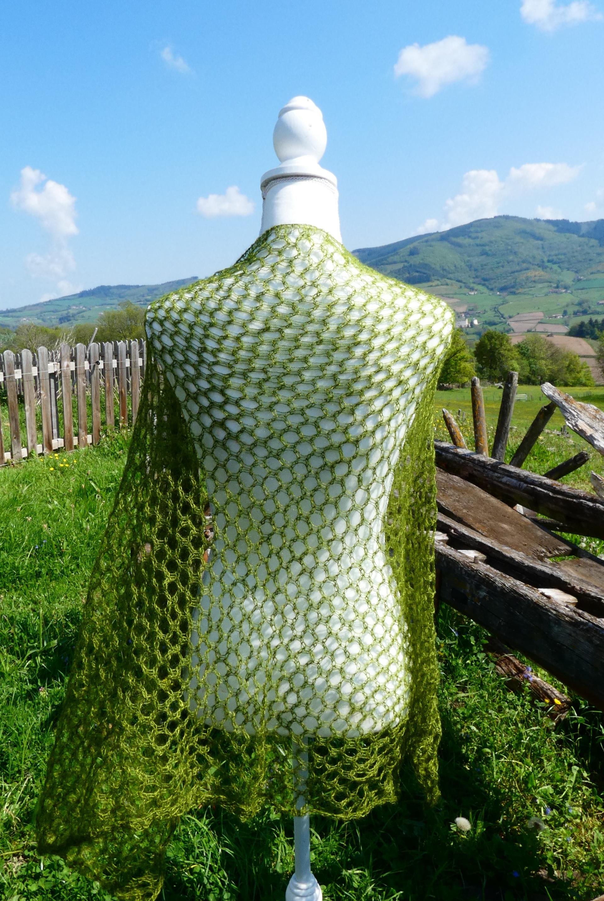 Carré tricot laine mohair mousse 2