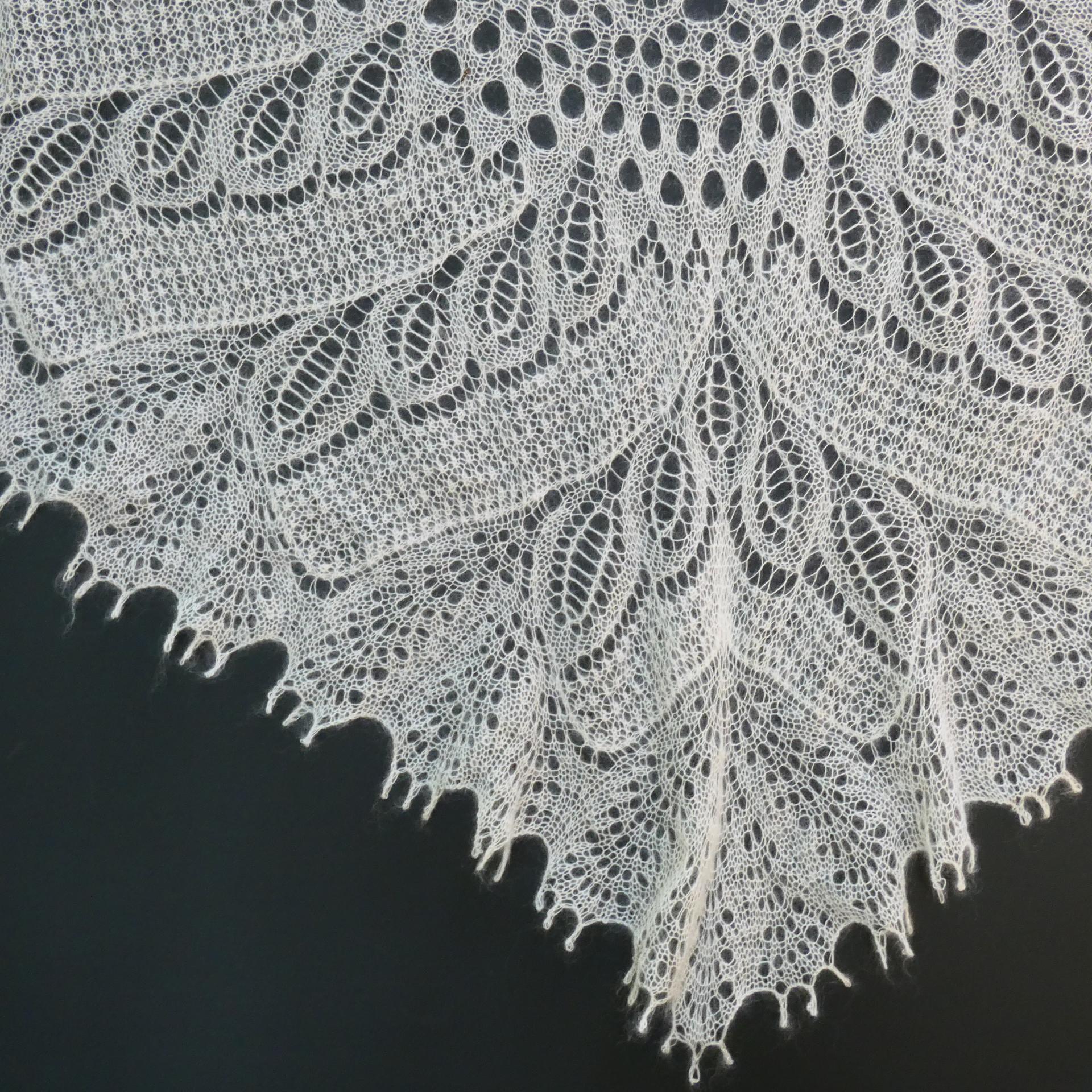 Châle mohair mariage écru 2