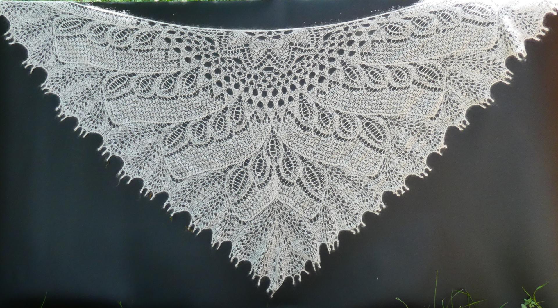 Châle mohair mariage écru 3