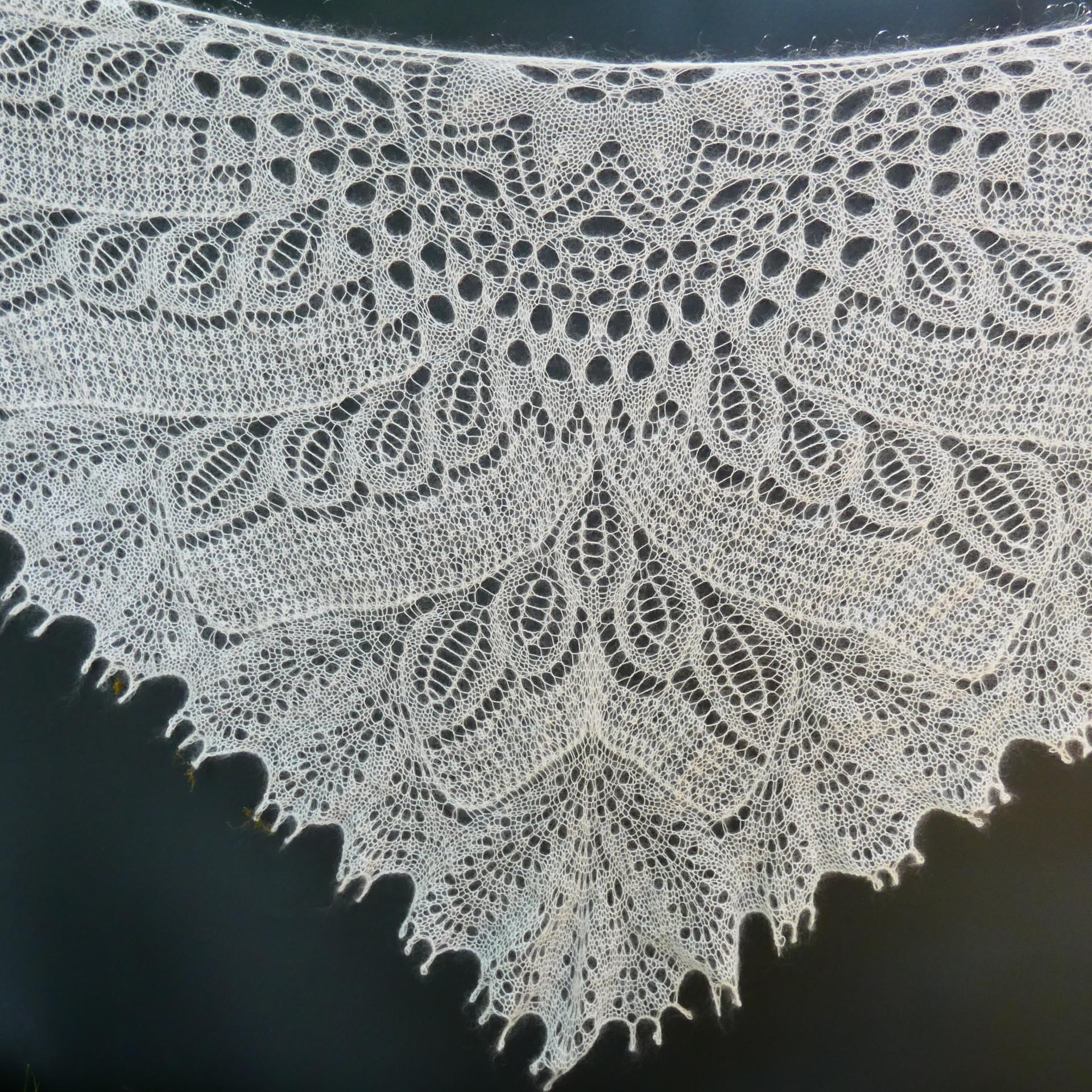 Châle mohair mariage écru 4