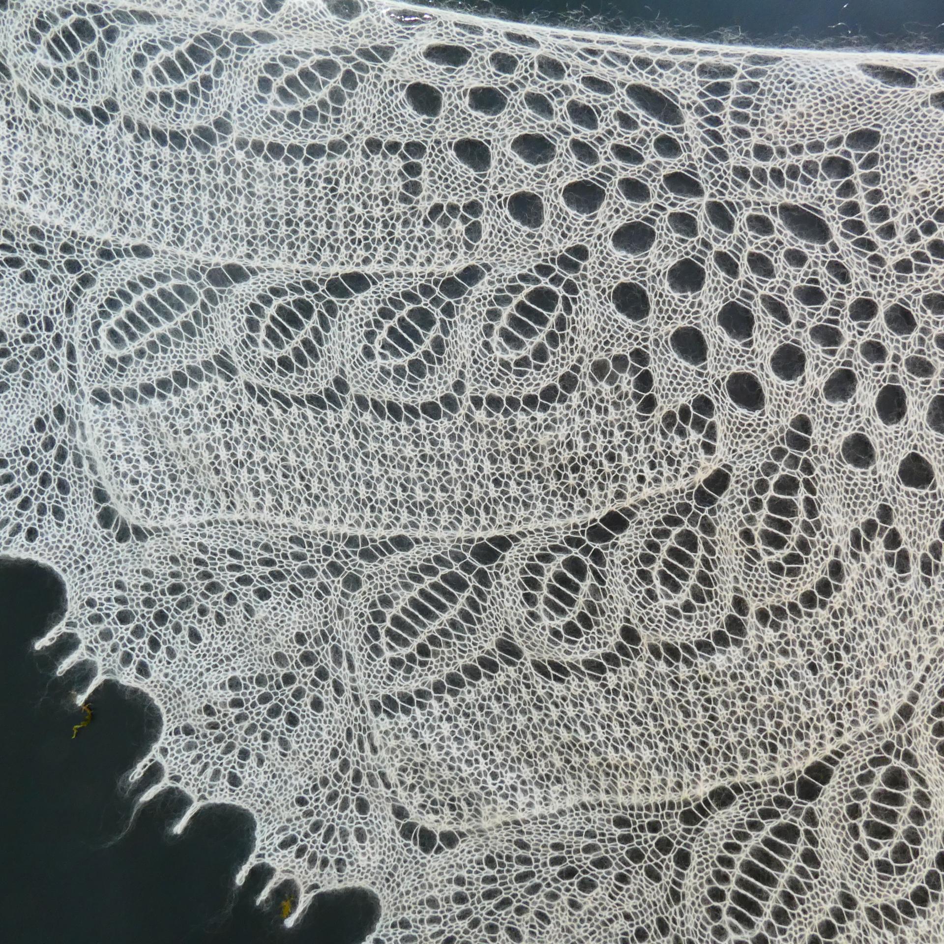 Châle mohair mariage écru 5