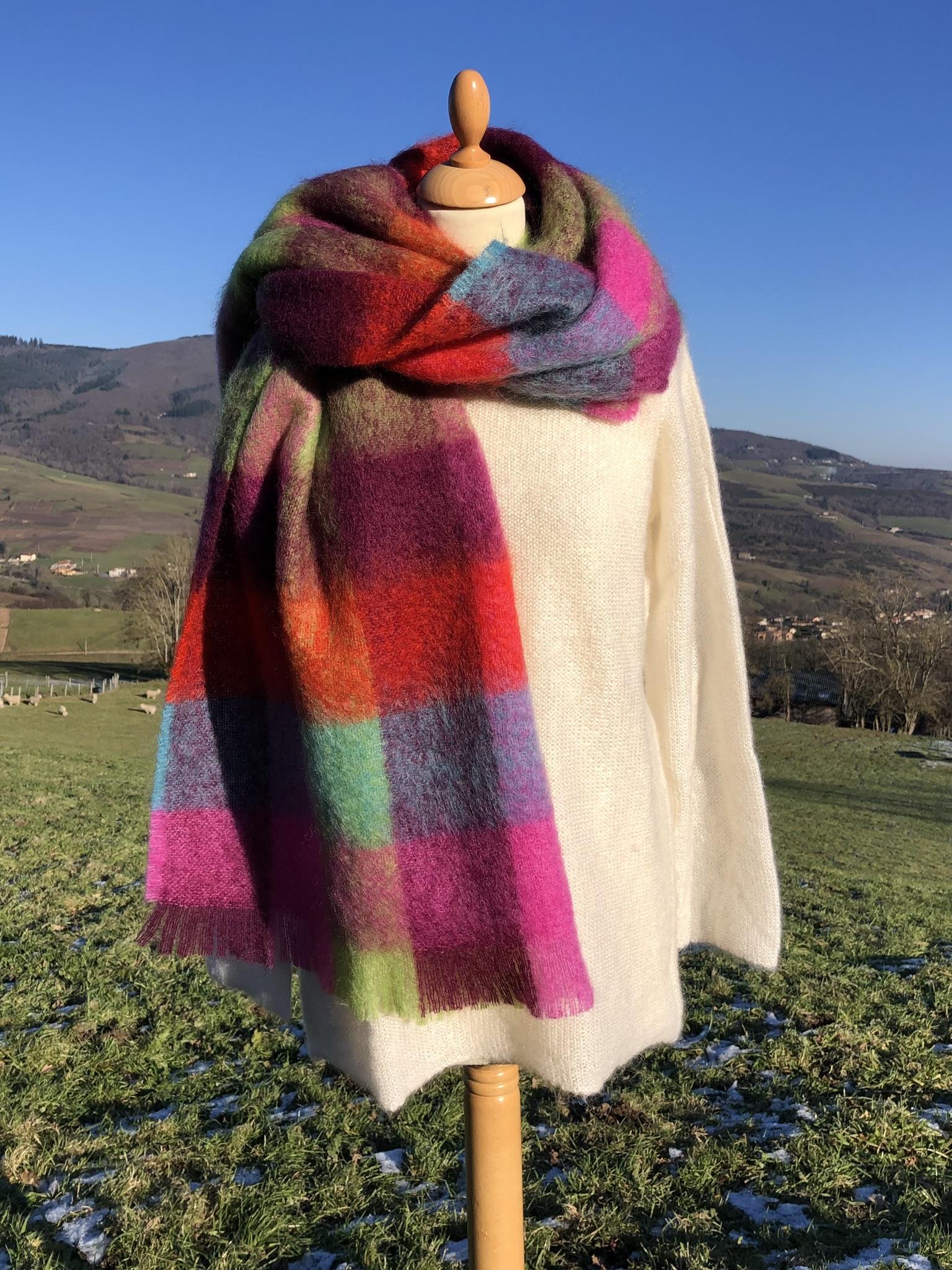 Étole tissée en Mohair & Soie