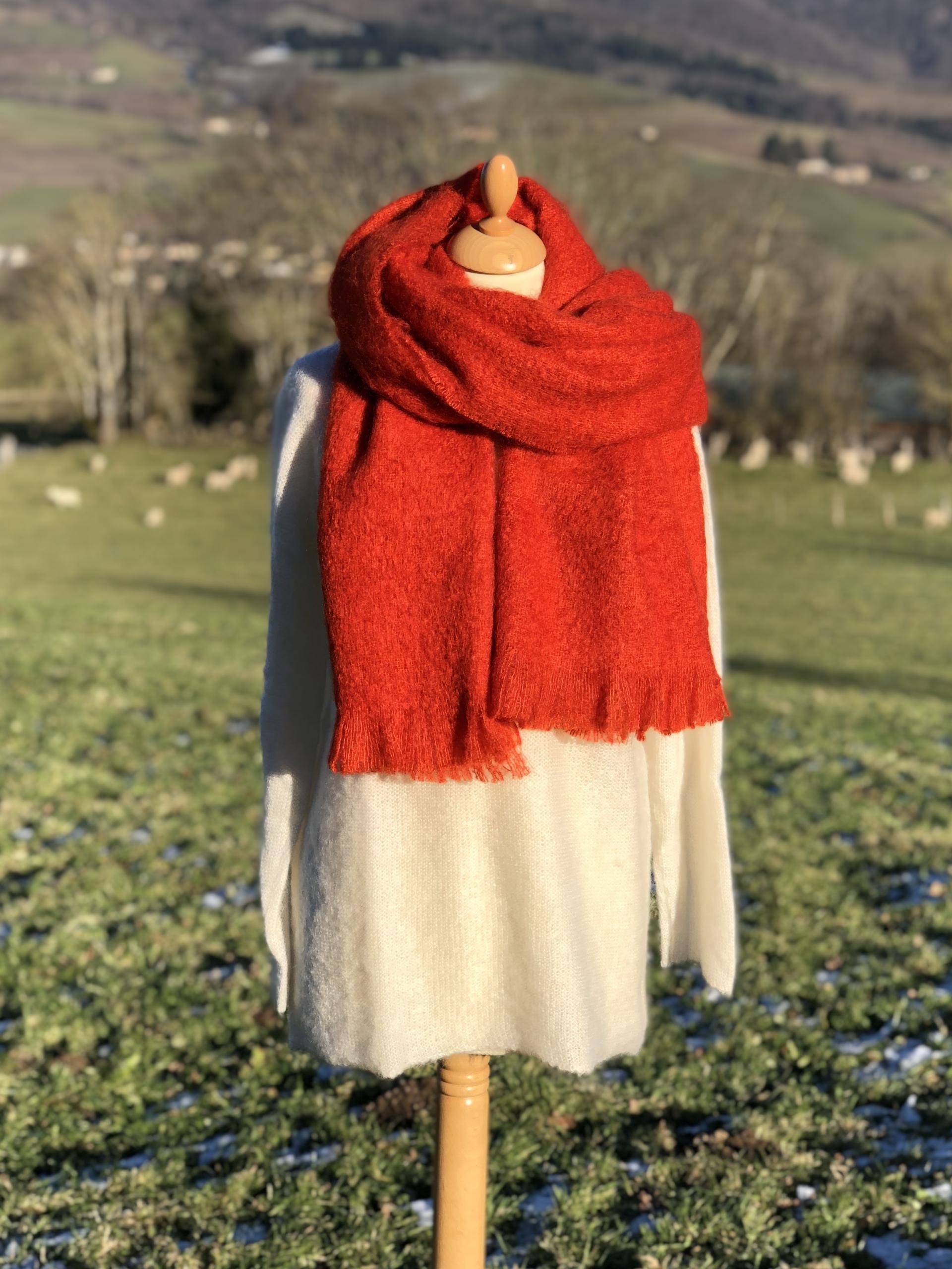 Étole tissée en Mohair & Soie