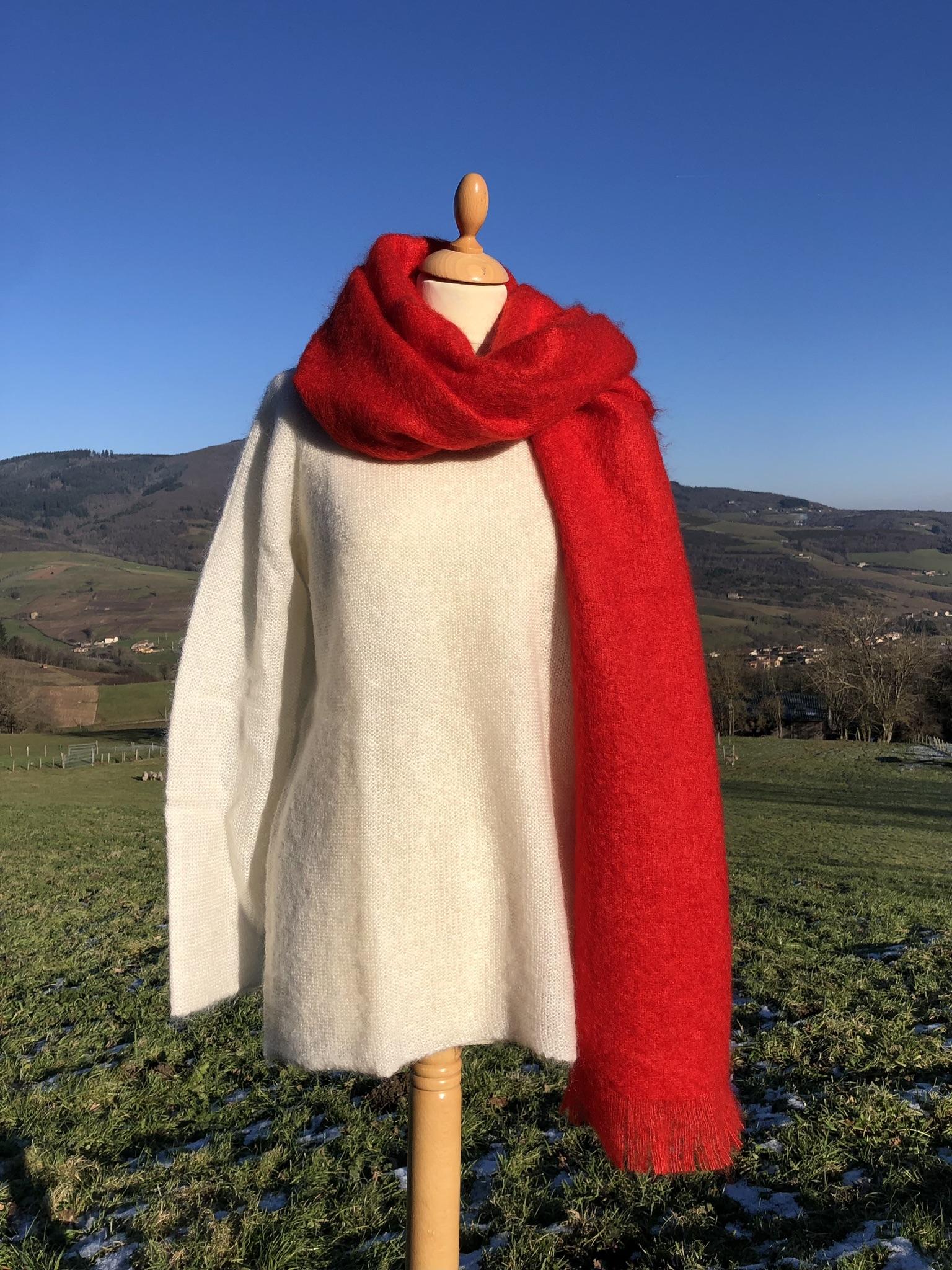 Étole tissée en Mohair & Soie