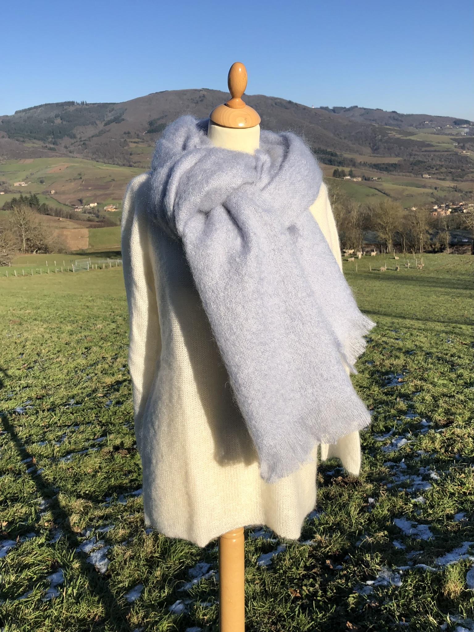 Étole tissée en Mohair & Soie
