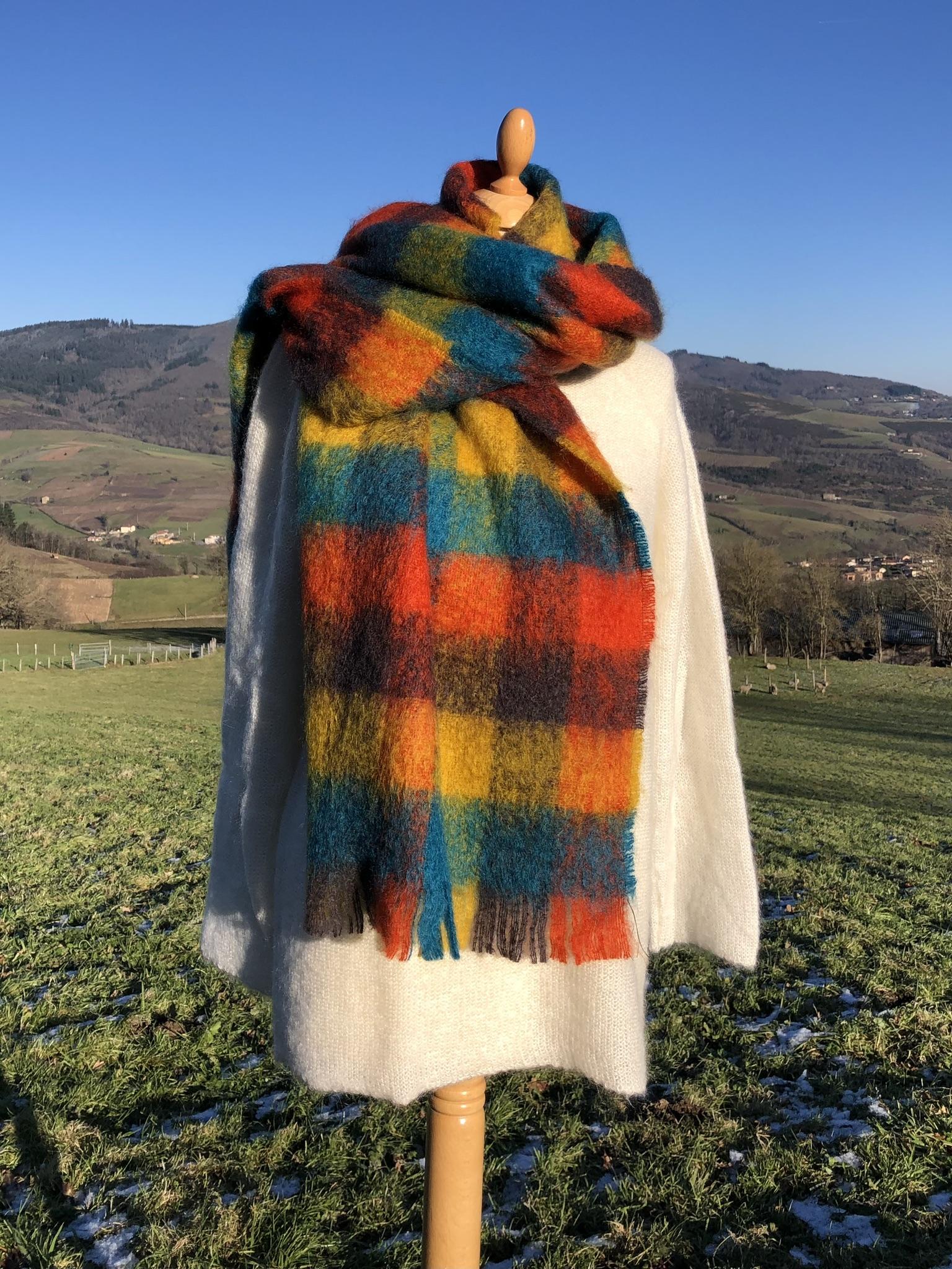 Étole tissée en Mohair & Soie