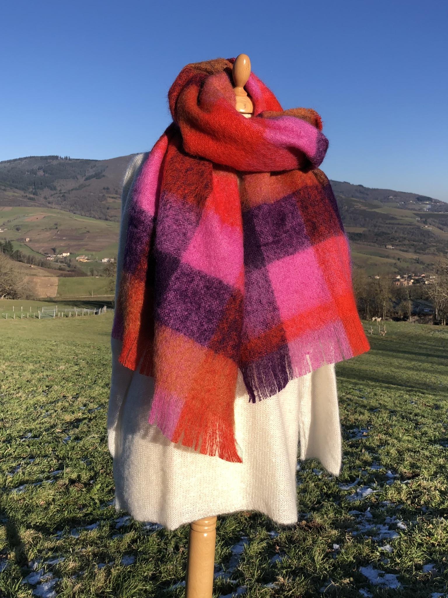 Étole tissée en Mohair & Soie