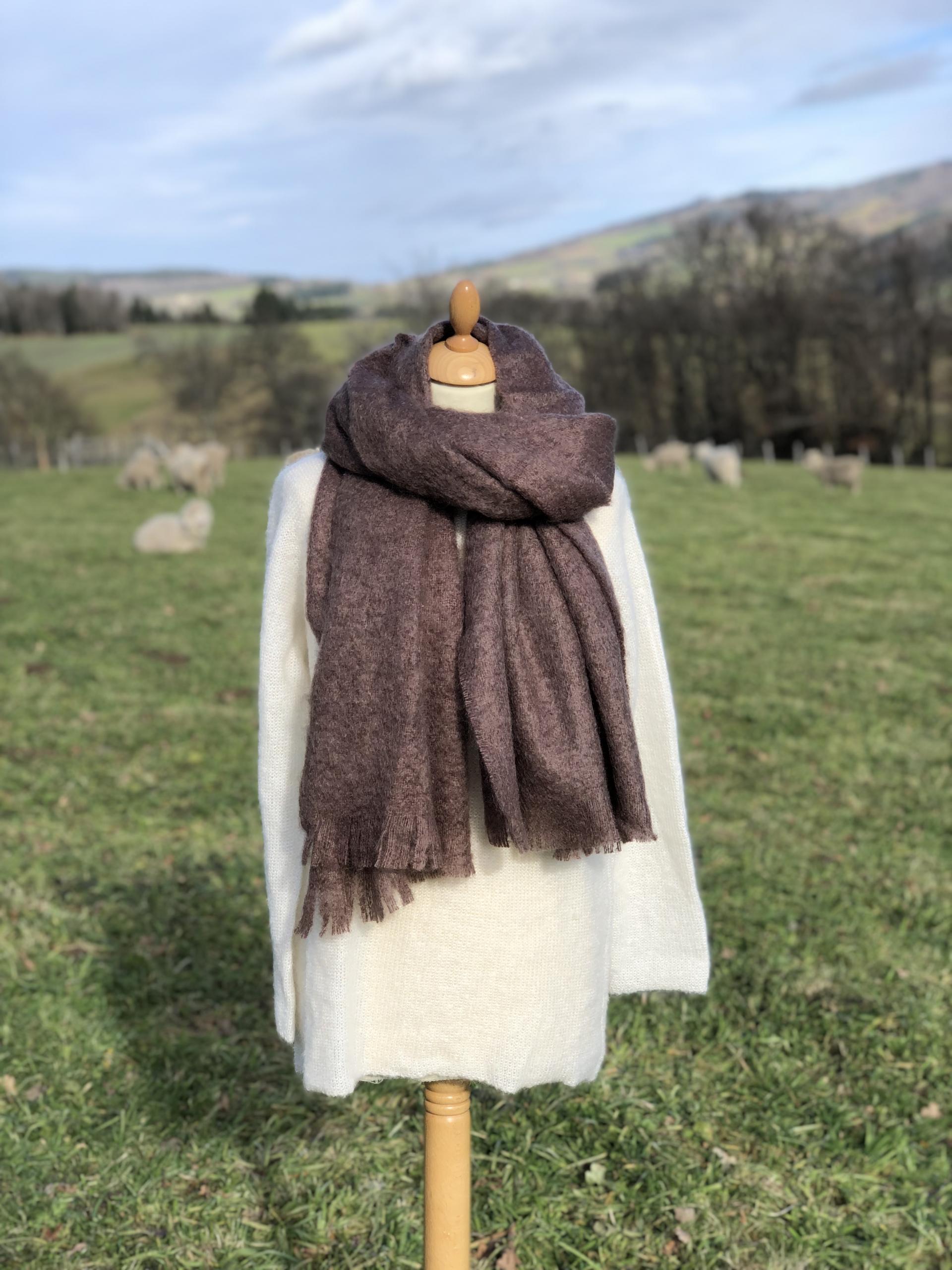 Étole tissée en Mohair & Soie