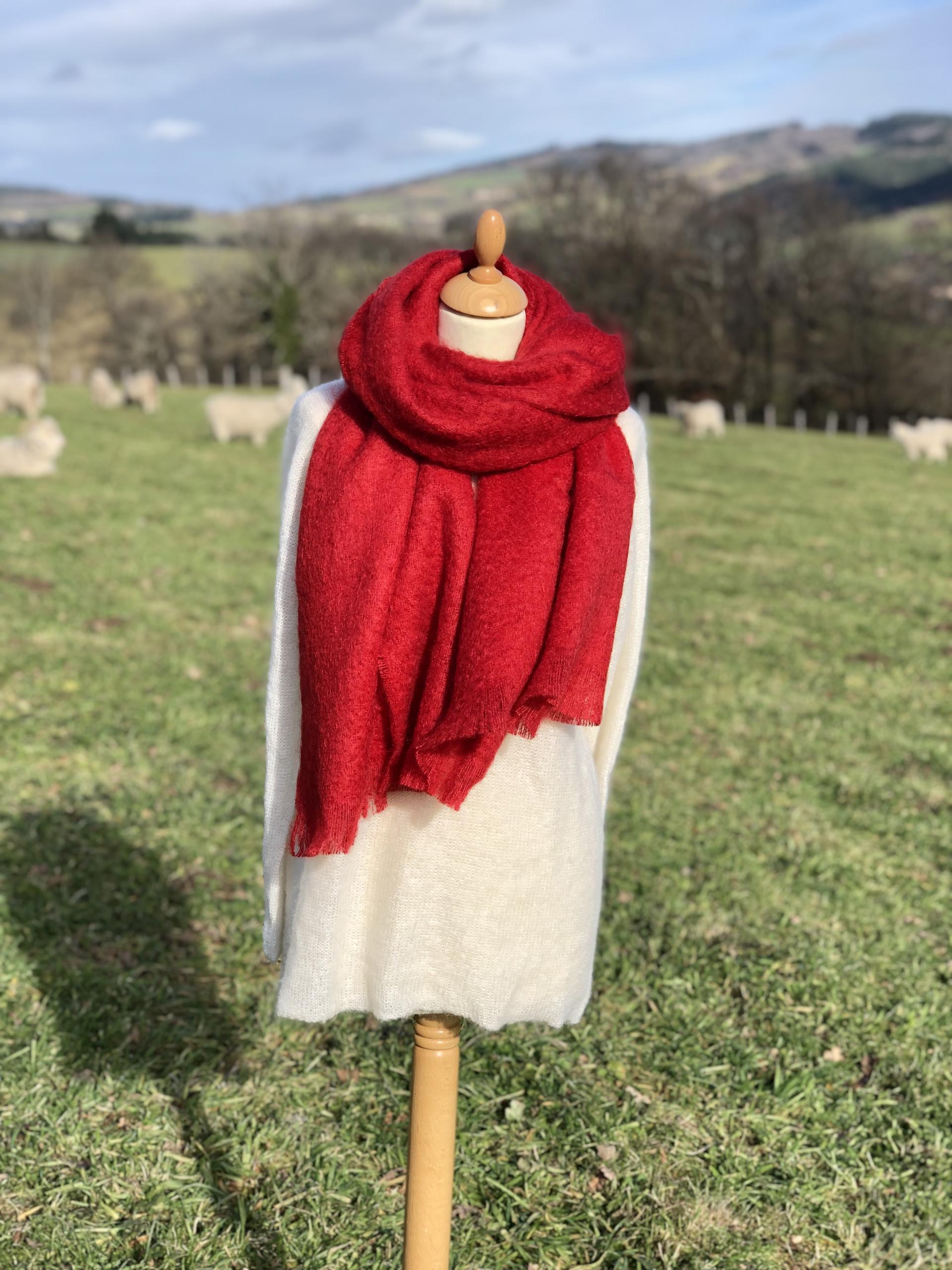 Étole tissée en Mohair & Soie