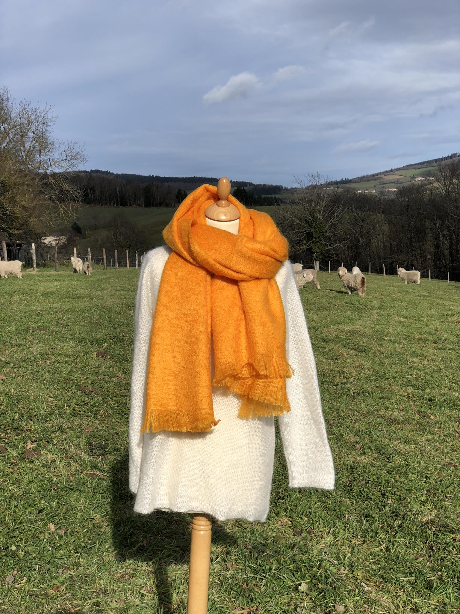 Étole tissée en Mohair & Soie