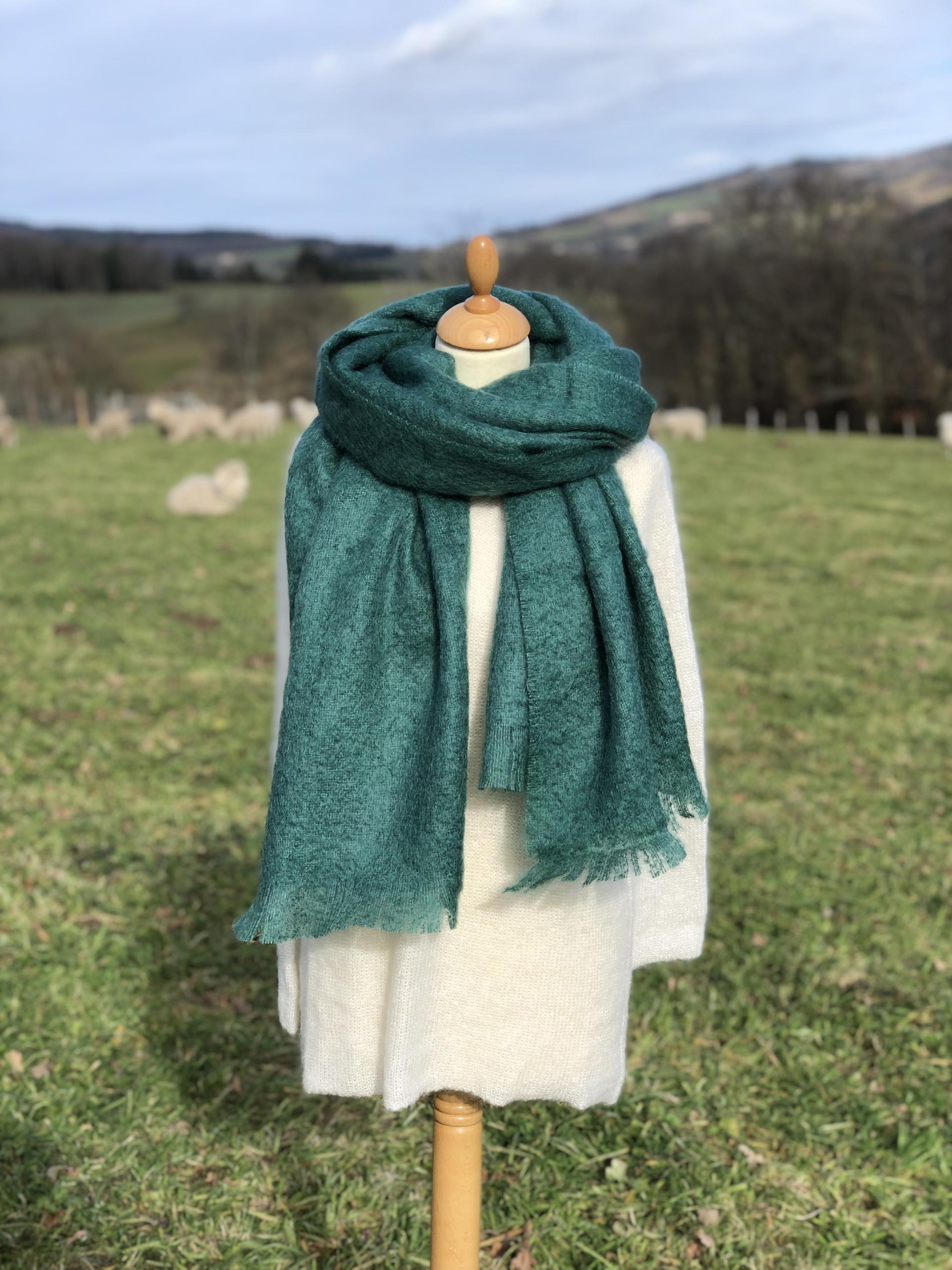 Étole tissée en Mohair & Soie