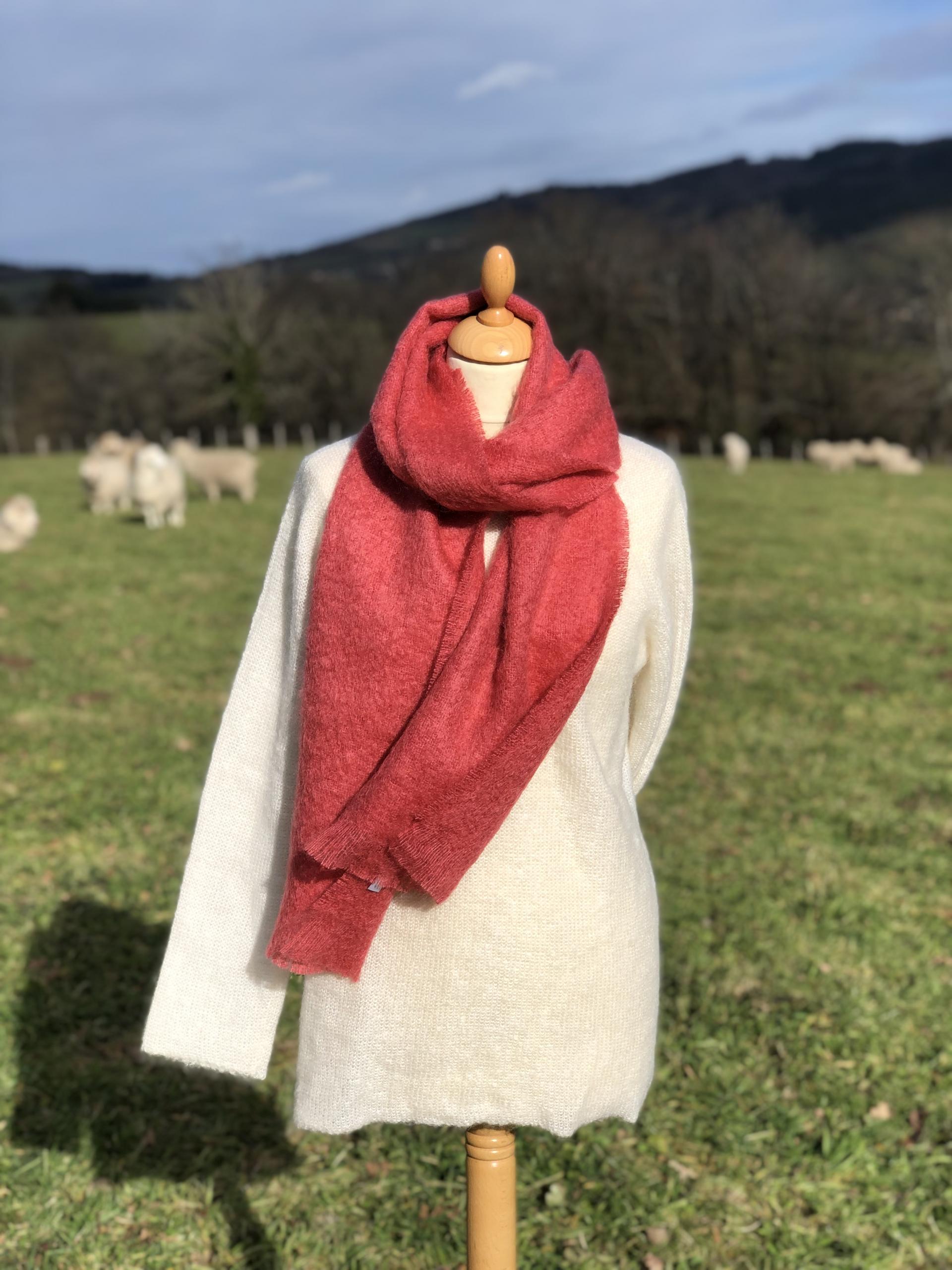 Étole tissée en Mohair & Soie