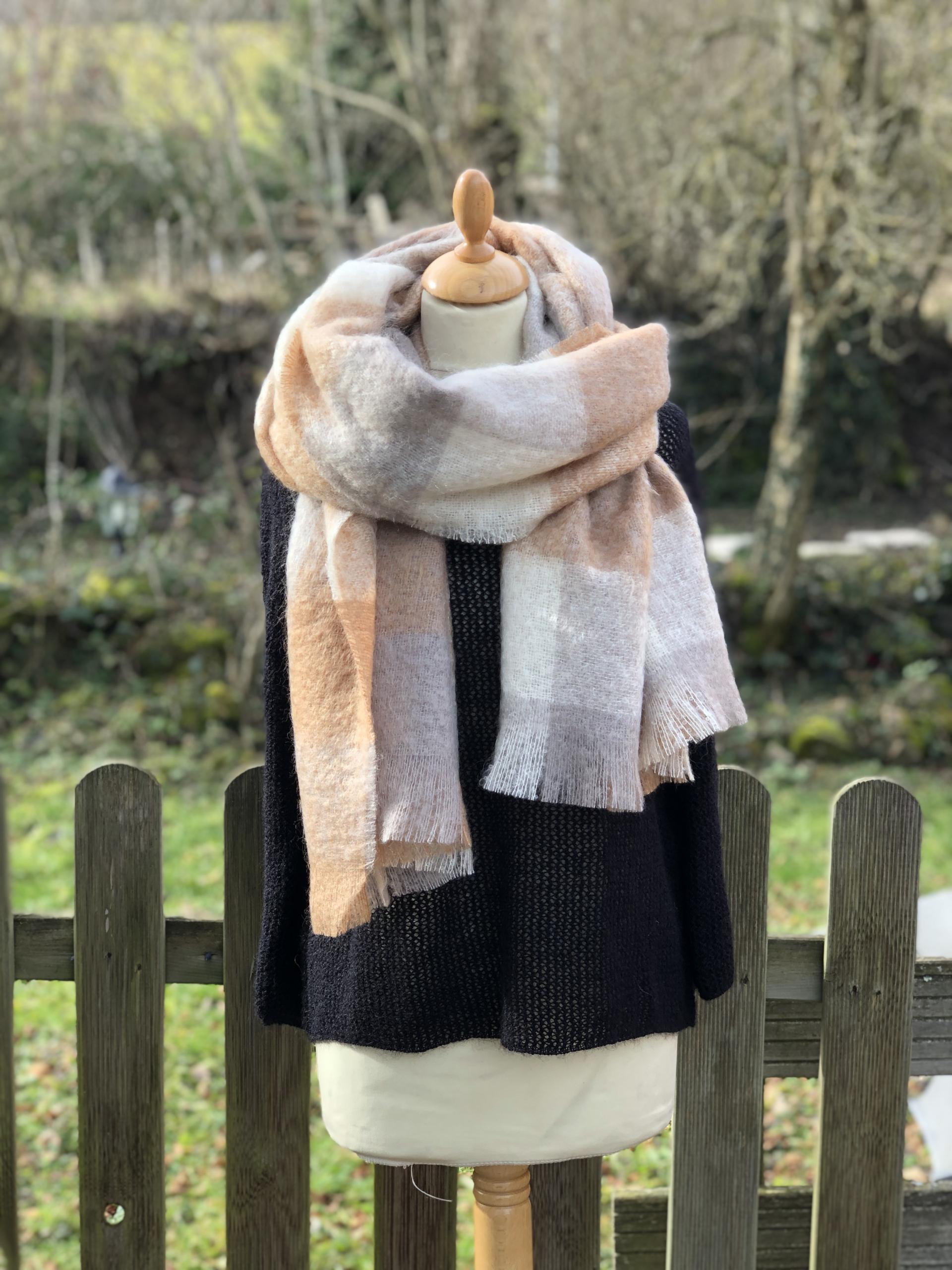 Étole tissée en Mohair & Soie