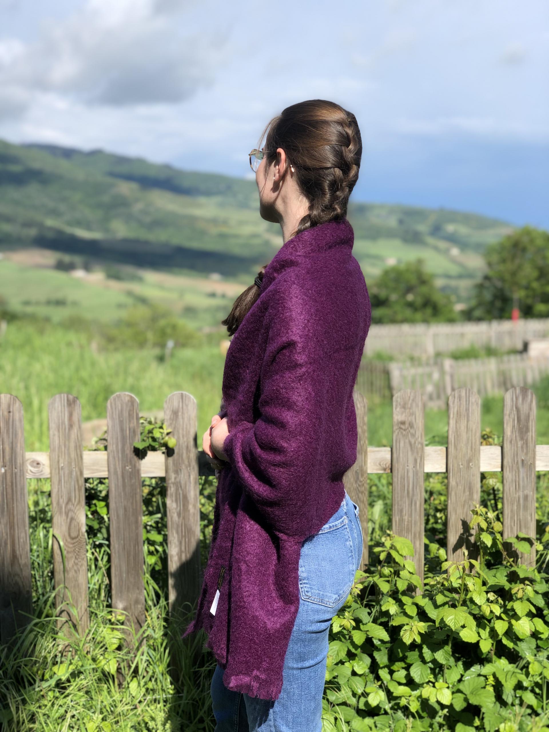 Étole tissée en Mohair & Soie