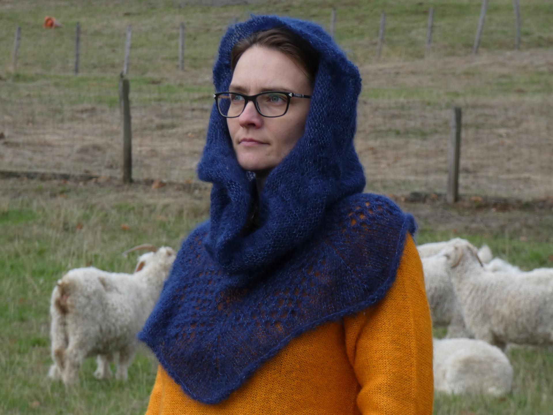 Col Rosaë laine Mohair Primadonna nocturne tête