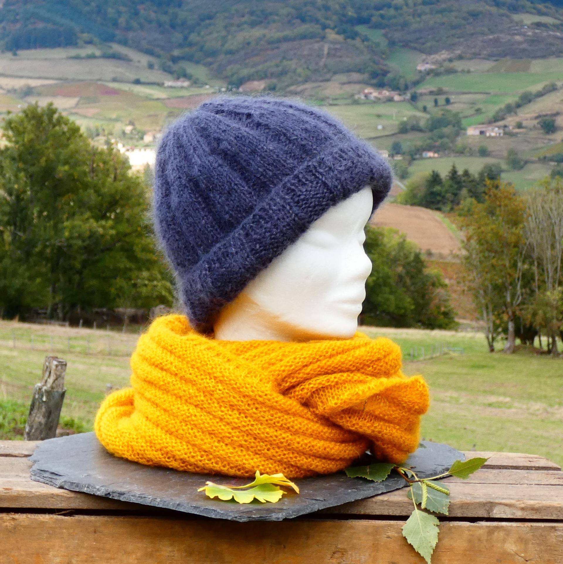 Snood Mohair jaune safran