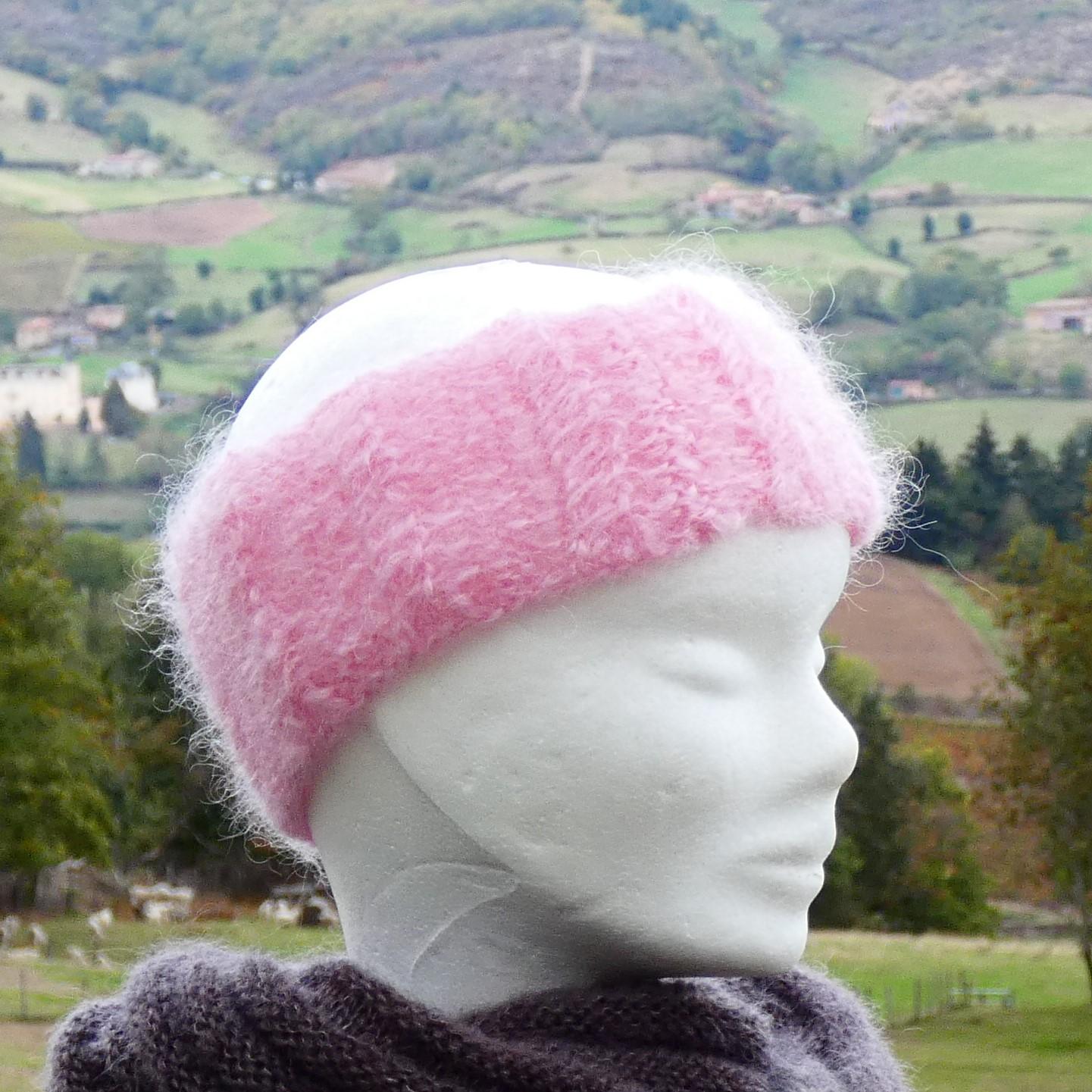 Bandeau Mohair rose anglais