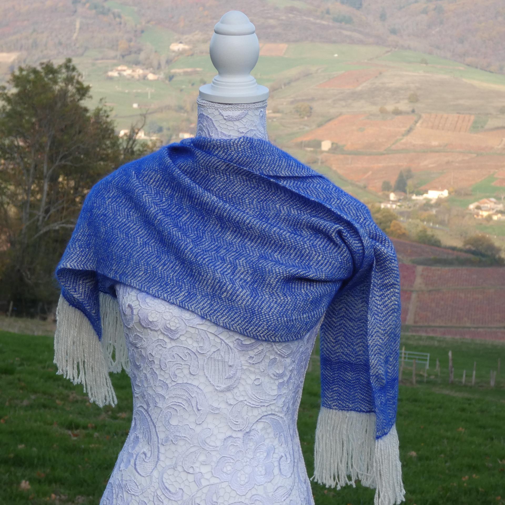 Etole Cachemire français bleue 3