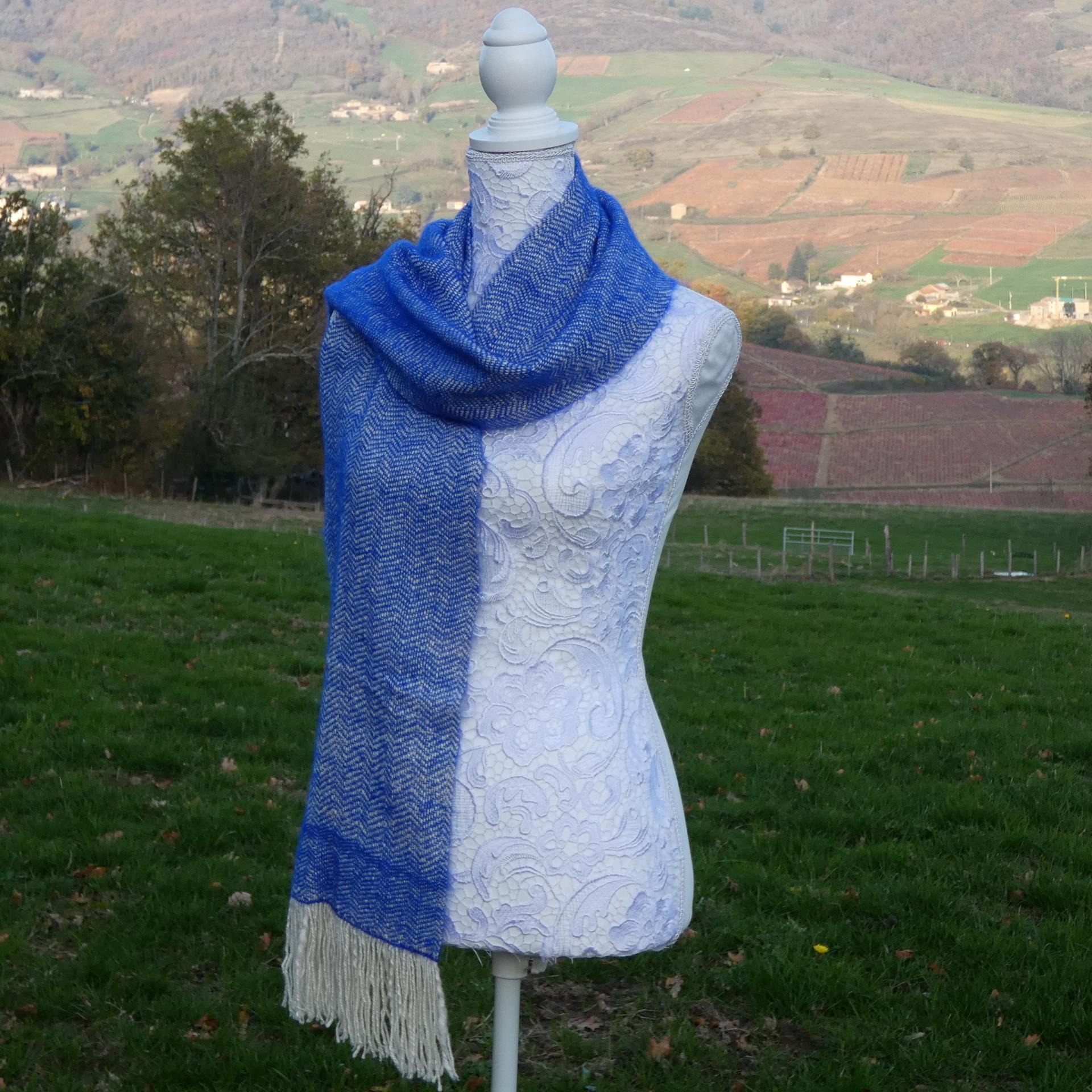 Etole Cachemire français bleue 2