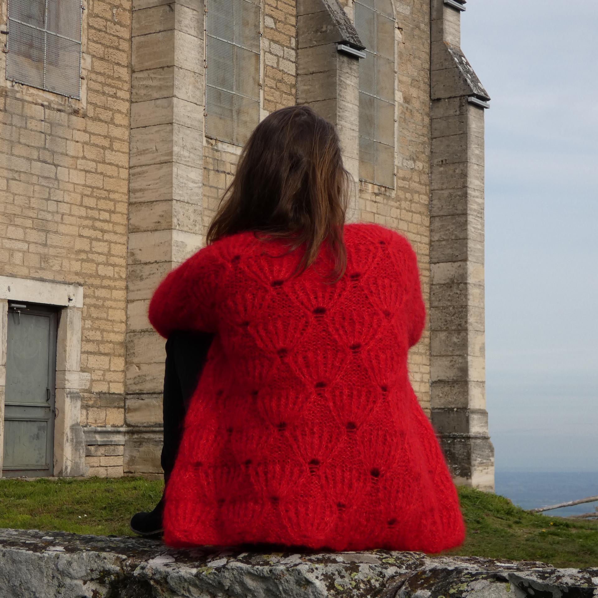 Gilet mohair Volupté vermeil 2