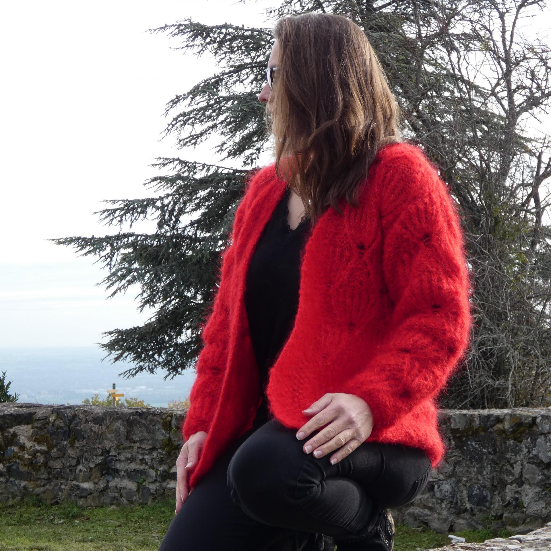 Gilet mohair Volupté vermeil 4