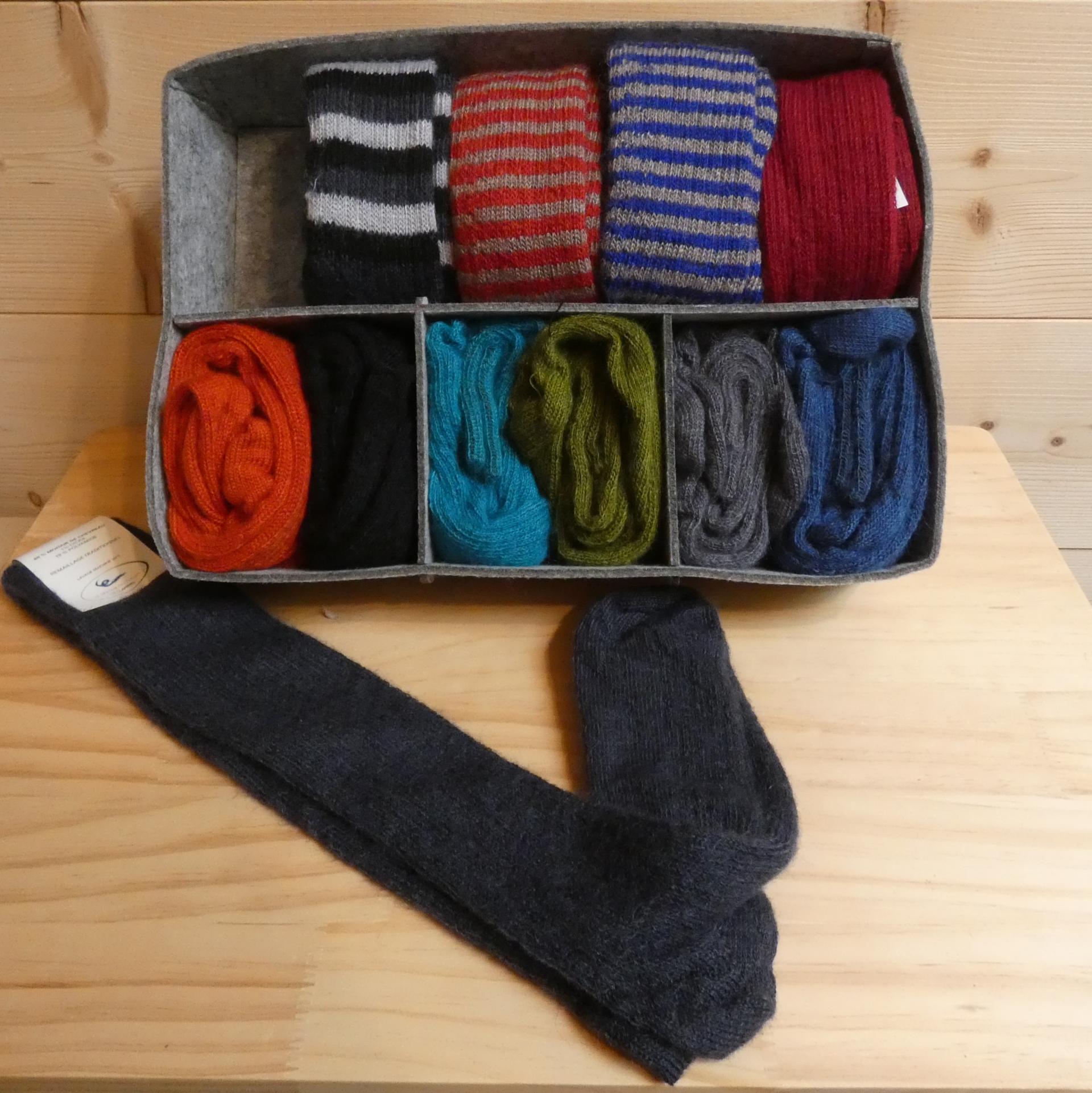 Chaussettes longues en laine Mohair orage