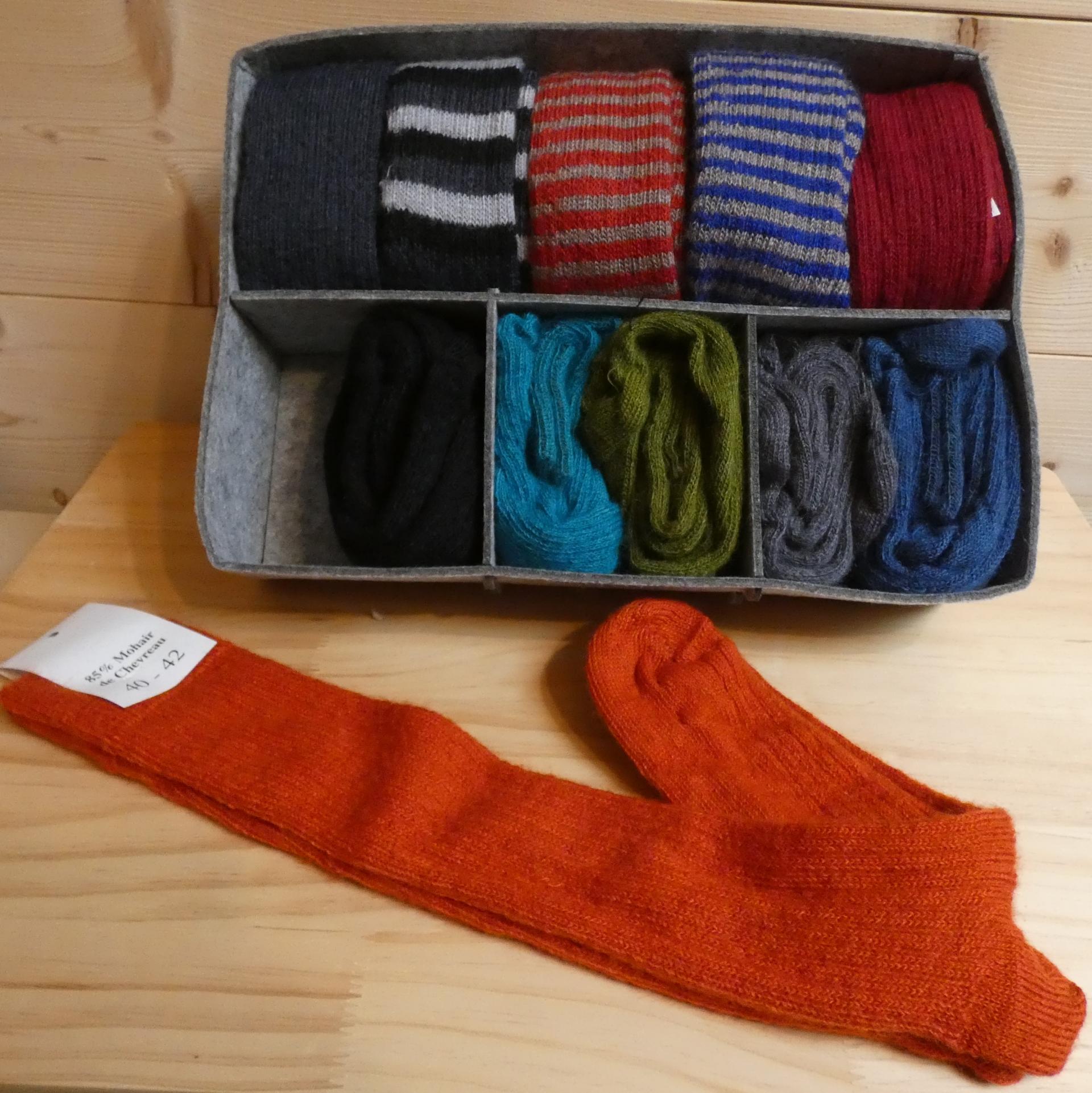 Chaussettes longues en laine Mohair potiron