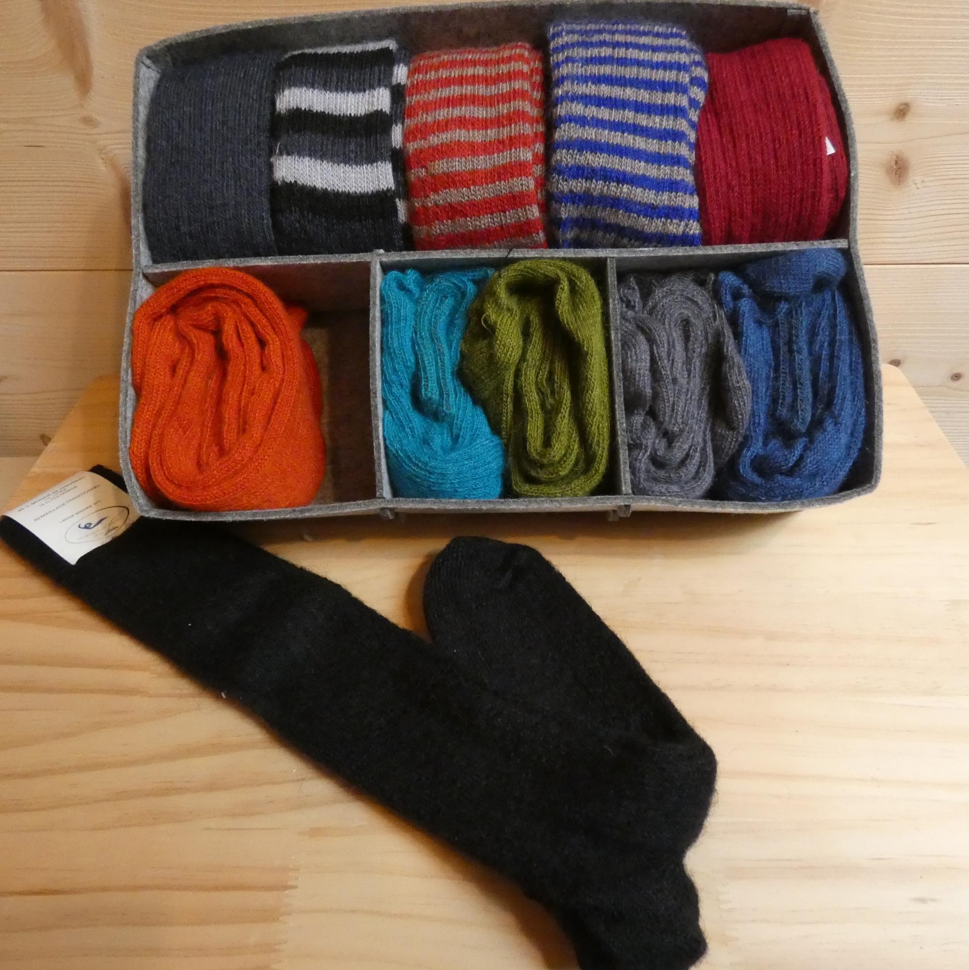 Chaussettes longues en laine Mohair noir
