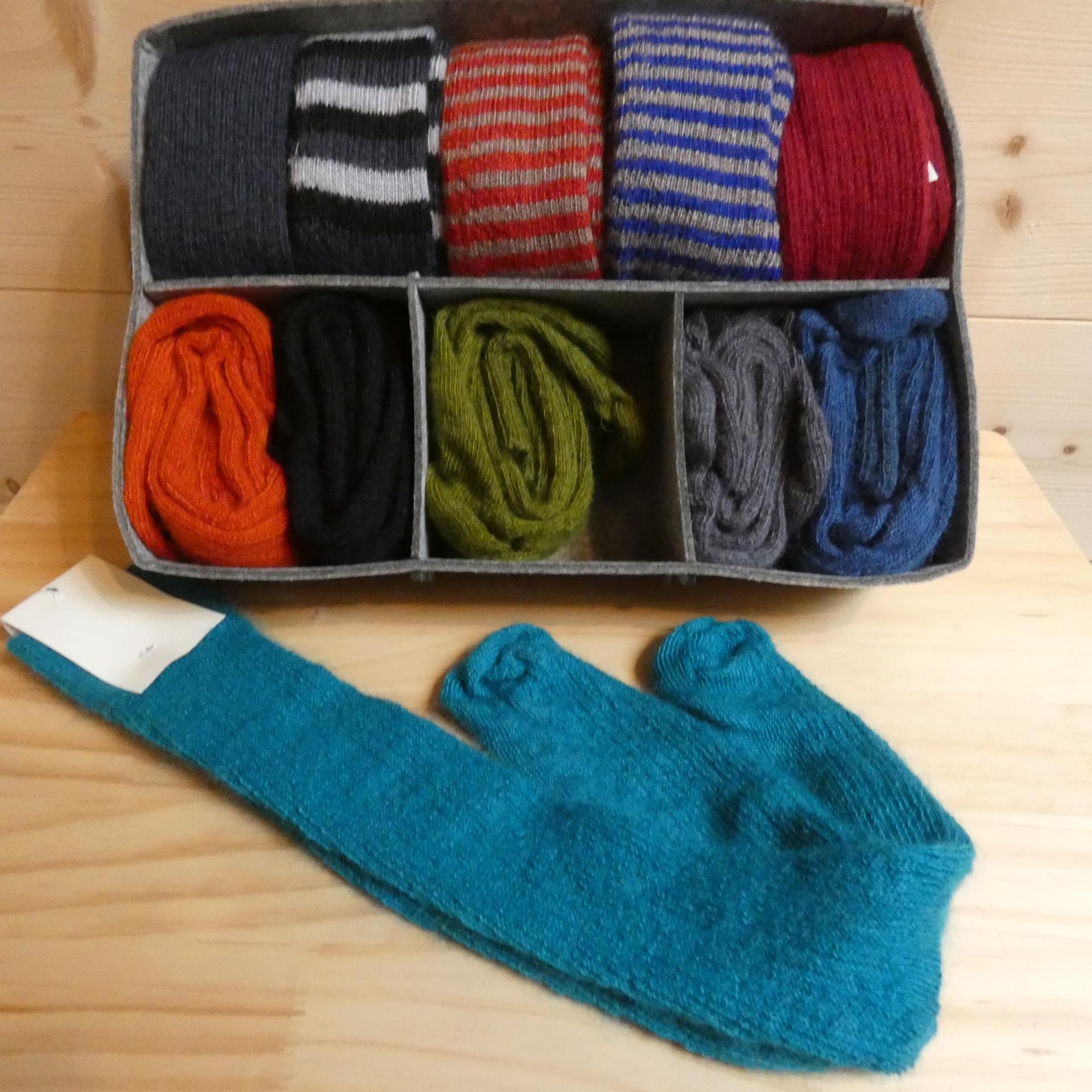 Chaussettes longues en laine Mohair turquoise