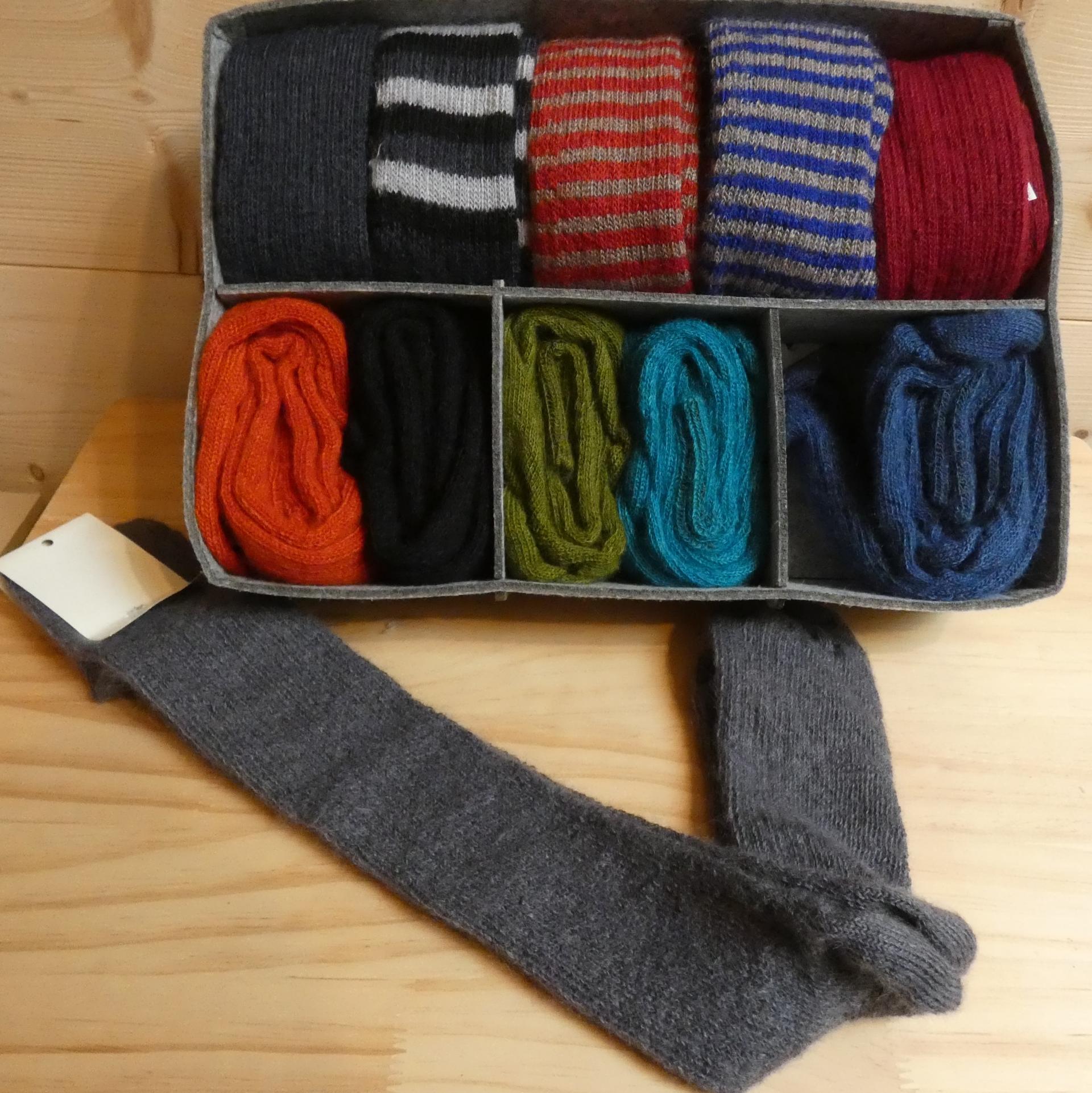 Chaussettes longues en laine Mohair gris silex