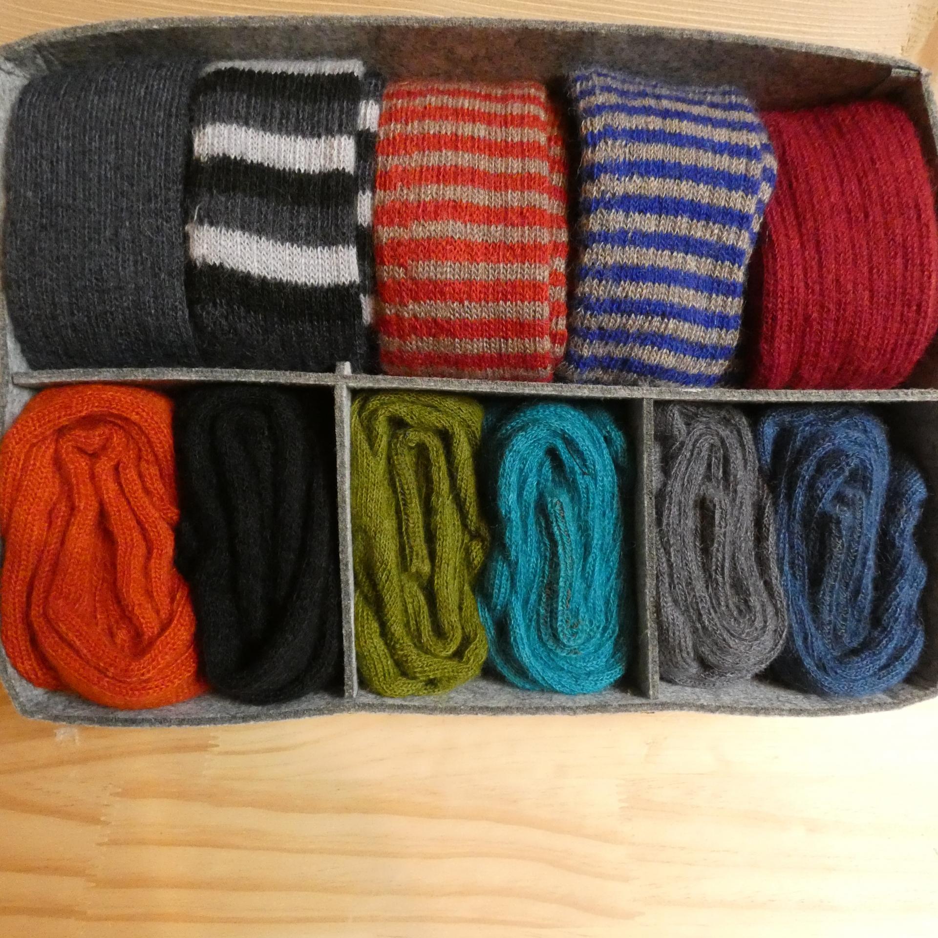 Boite à chaussettes en laine Mohair