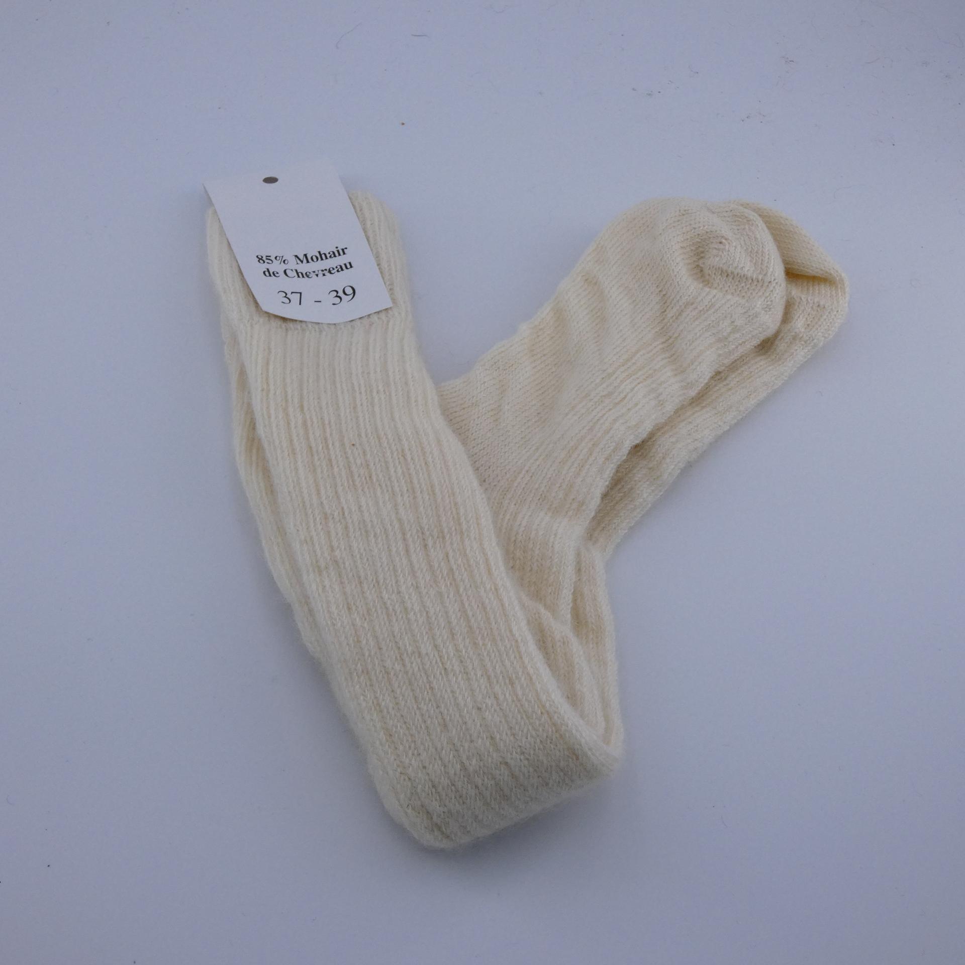 Chaussettes longues en laine Mohair écru