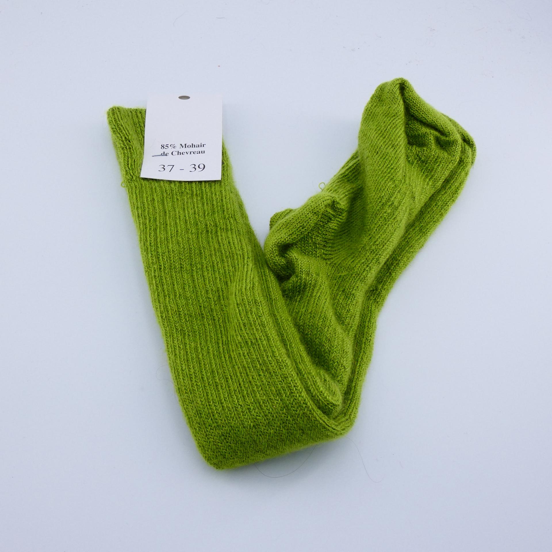 Chaussettes longues en laine Mohair vert anis
