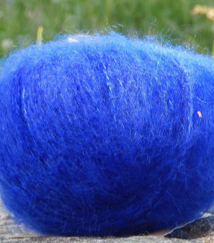 Pelote laine mohair bleu