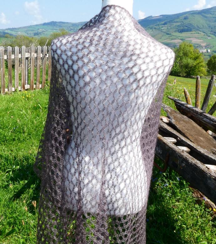 Carré tricot laine mohair chevêche 1