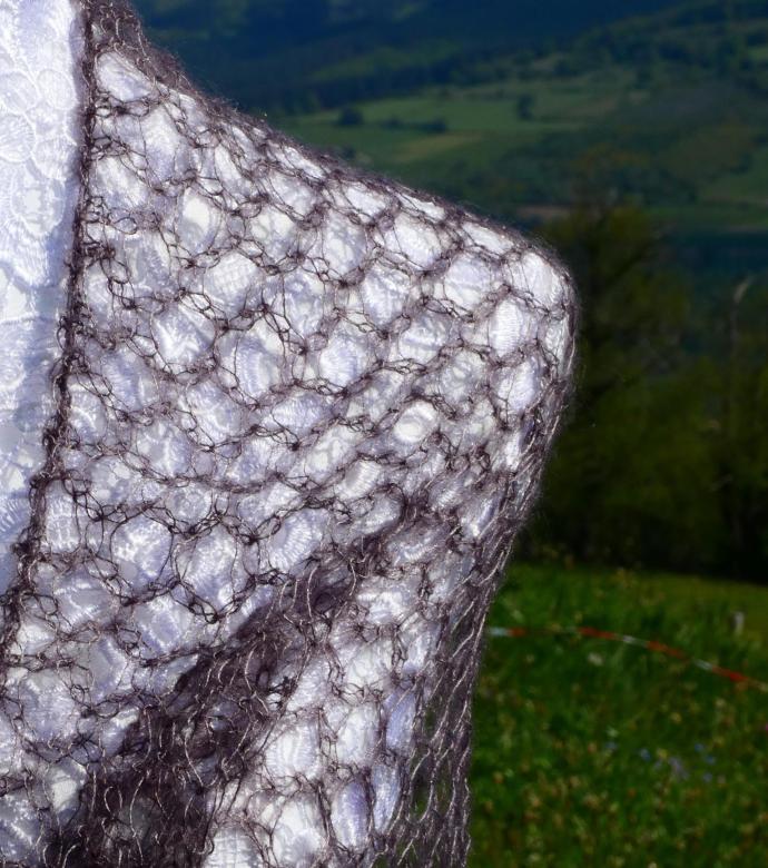 Carré tricot laine mohair chevêche 3