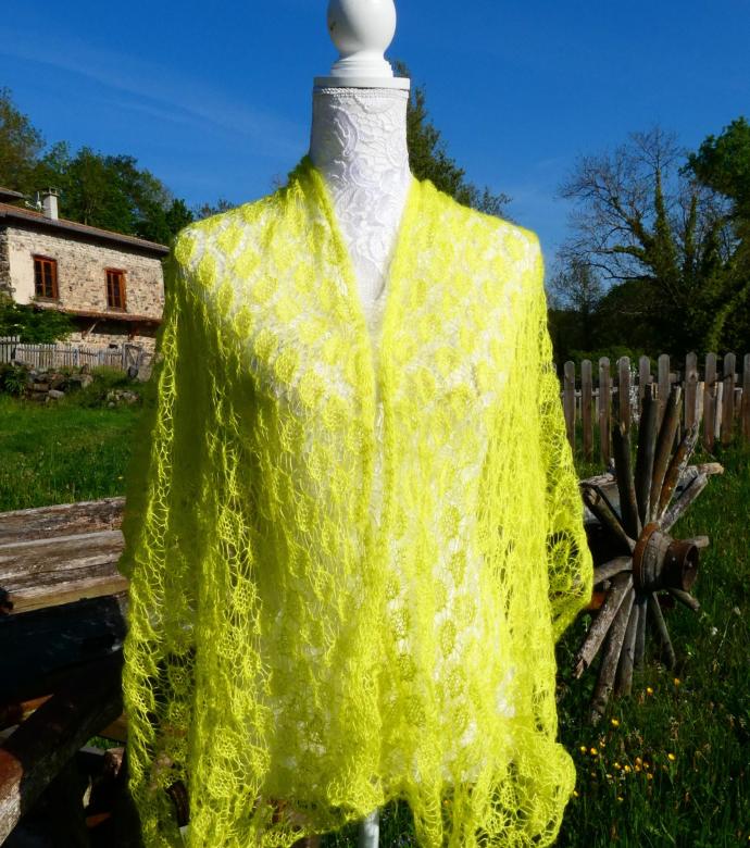Etole tricot Mohair chartreuse