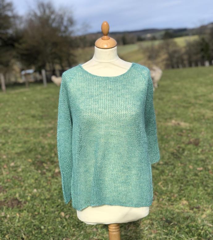 Pull dentelle mohair et soie