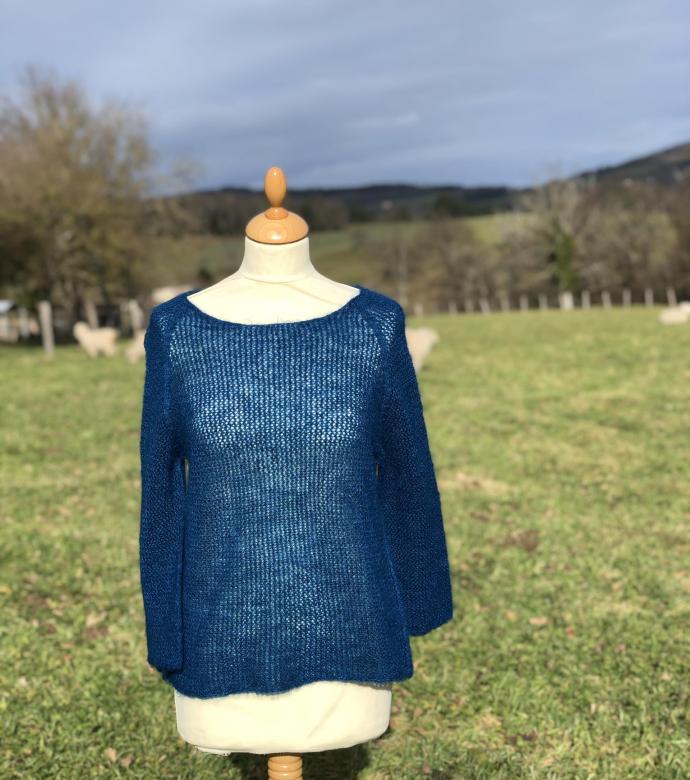 Pull dentelle mohair et soie
