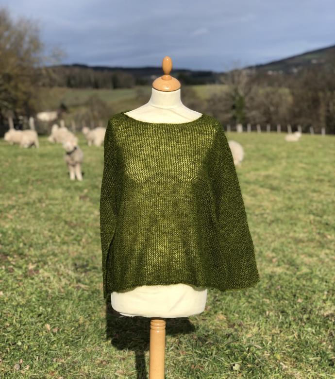 Pull dentelle mohair et soie