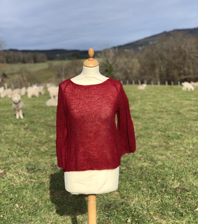 Pull dentelle mohair et soie