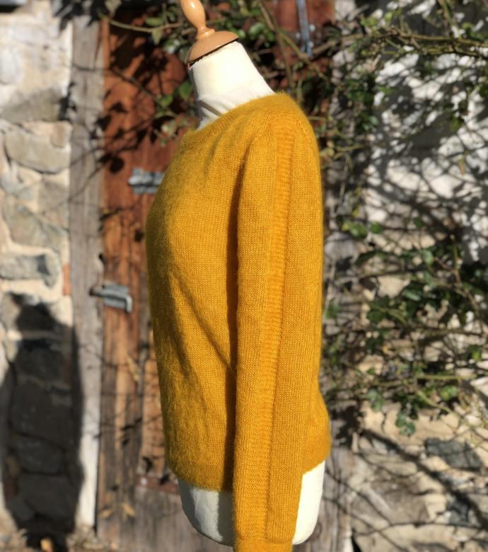 Pull col bateau mohair et soie
