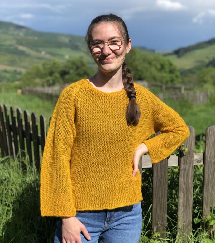 Pull dentelle mohair et soie