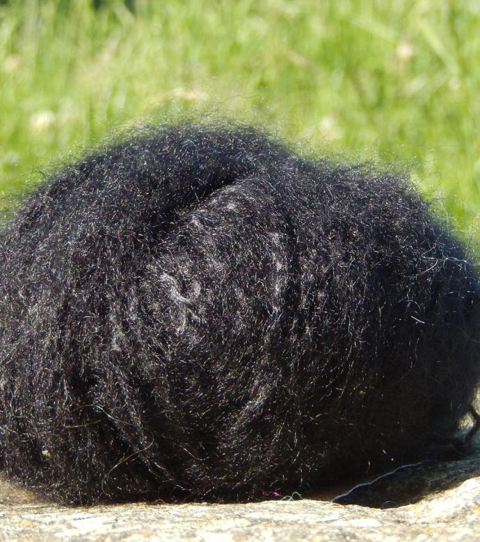 Pelote laine Mohair noire
