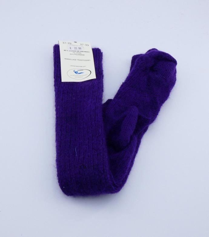 Chaussettes longues en laine Mohair violet