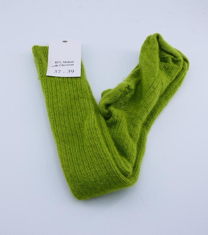Chaussettes longues en laine Mohair vert anis