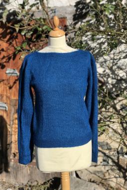 Pull col bateau mohair et soie